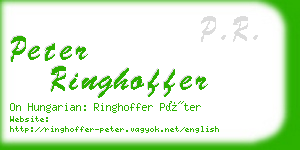 peter ringhoffer business card